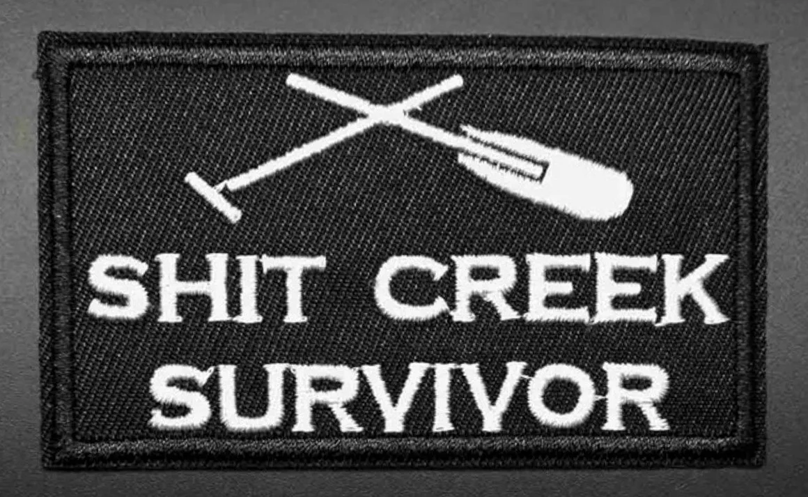 

SHIT-CREEK-SURVIVOR USA TACTICAL MORALE DESERT BADGE COMBAT PATCH ≈8-4.5