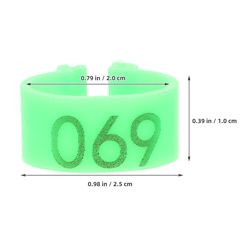 

100Pcs Colorful Pigeon Leg Bands Numbered Bird Foot Rings for Racing Homing Pigeons Parrots Canaries Roosters Identification