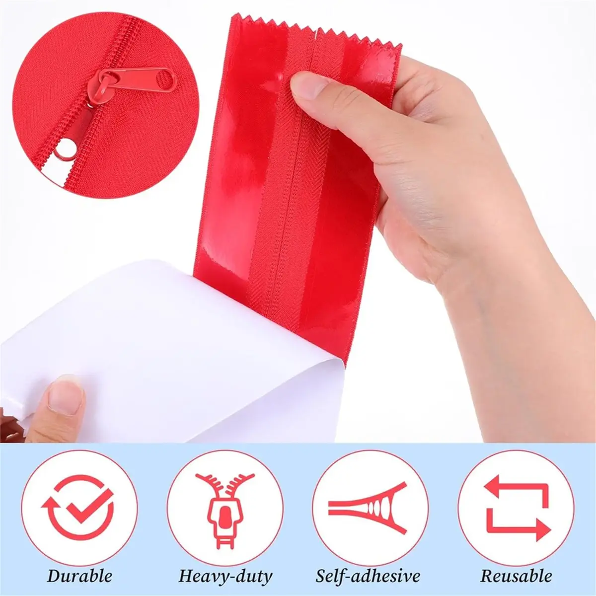 6 Pack Dust Protector Zippers 7Ft Long X 3in Wide Heavy-Duty Double Sided Zipper Airtight Seal Self-Instant Door Zipper
