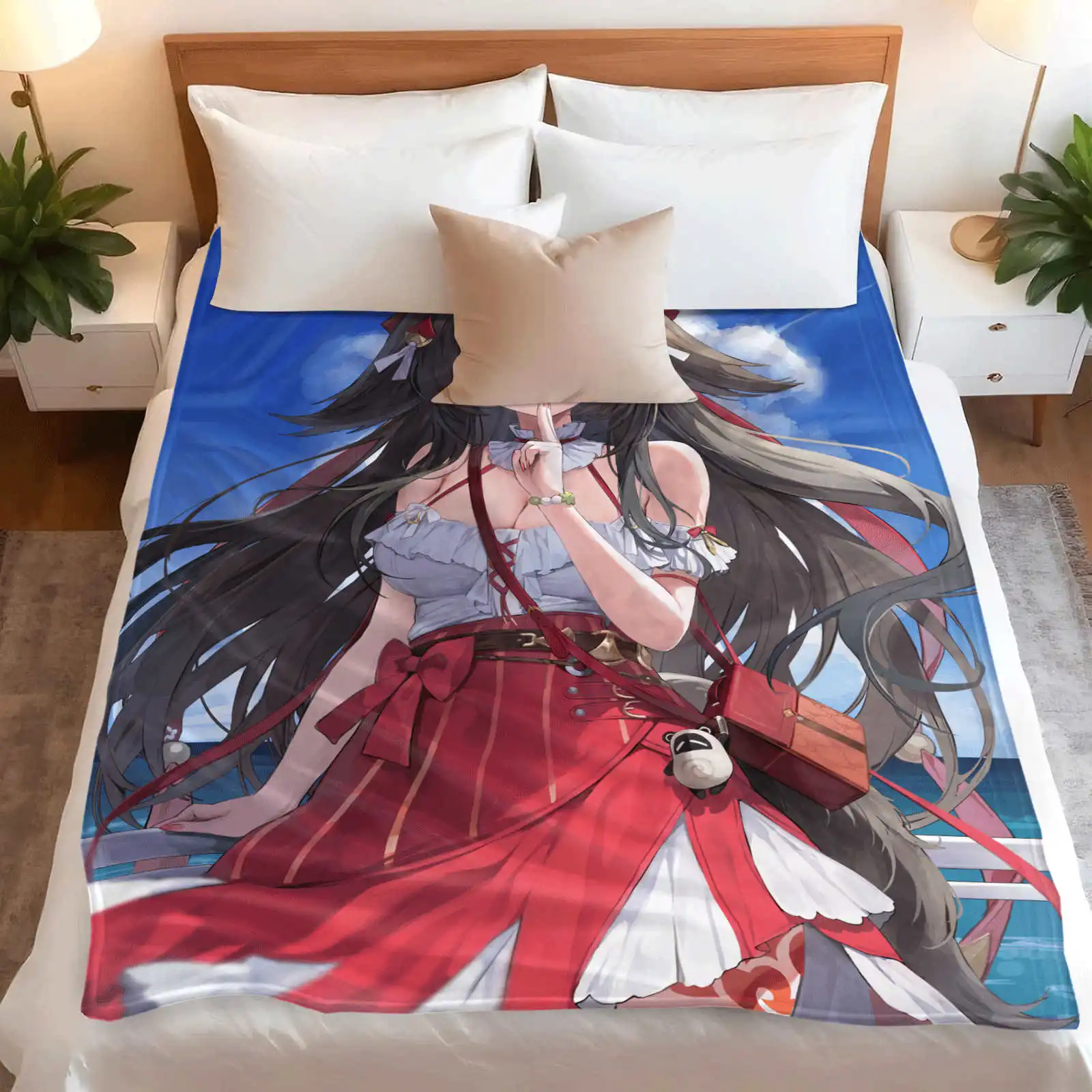 Zenless Zone Zero Leaf Flash Flannel Blanket Soft Warm Blanket for Bedroom Living Room Bed Travel Picnic Gift