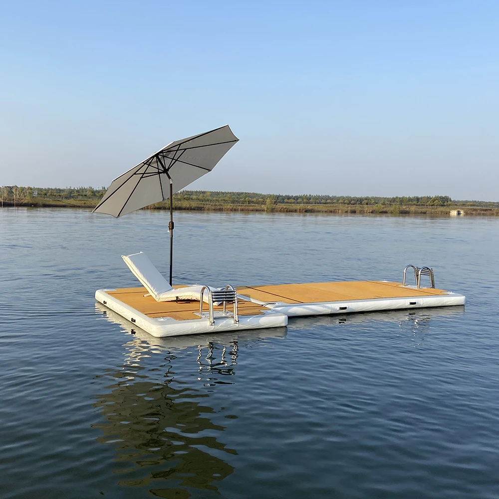 Inflatable Platform Floating Island Platform Leisure Pontoon Boat Dock for Yacht