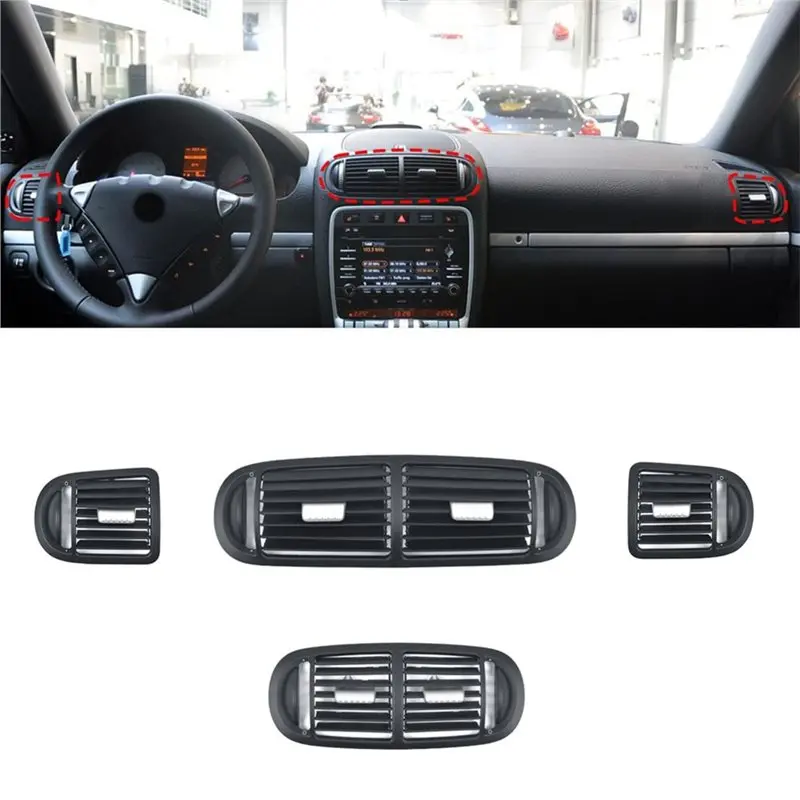 AT92-Dashboard Side Rear A/C Vent Panel For Cayenne 955 9PA 2003-2009 Air Outlet Grille