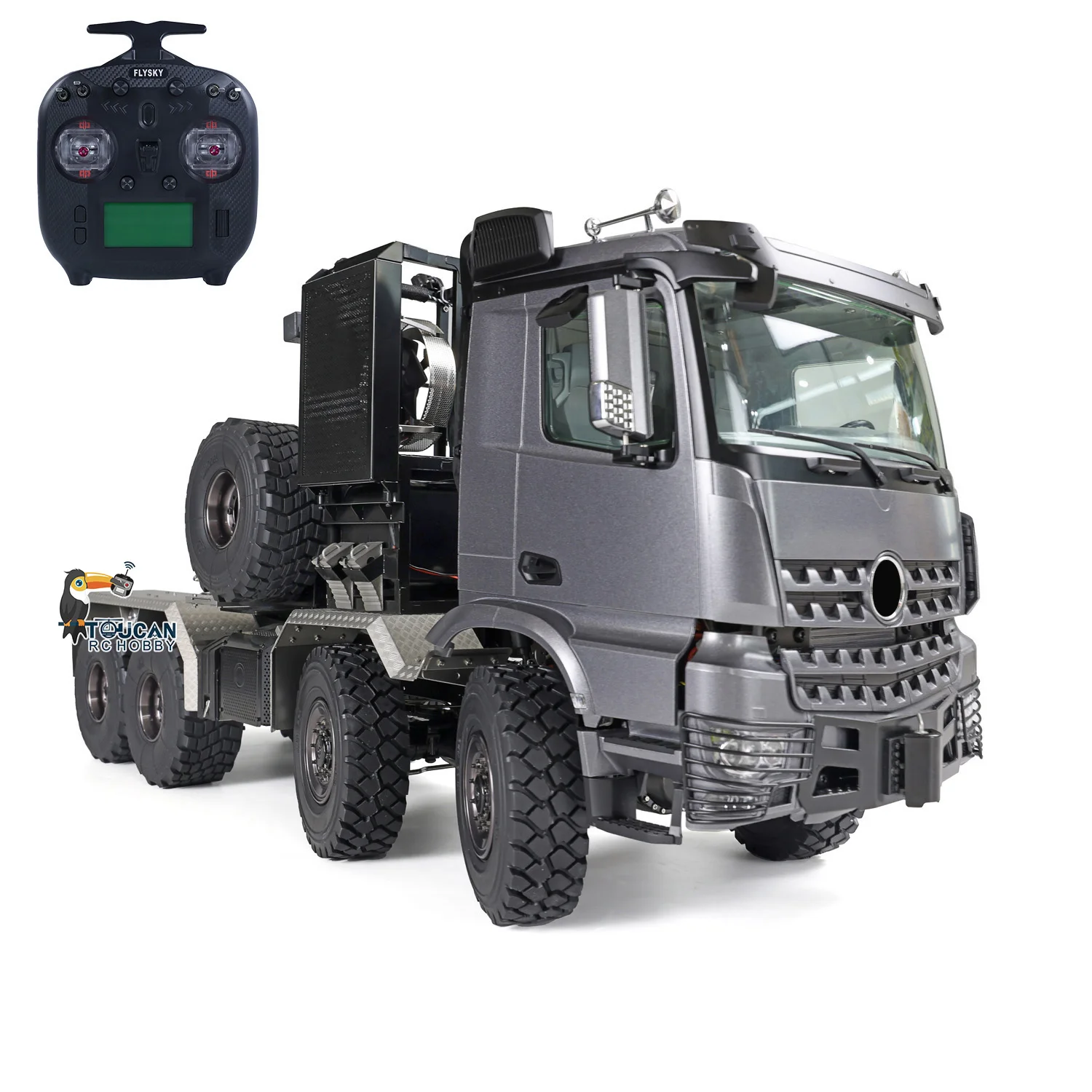 

JDM 1/14 8*8 Metal Off-road RC Tractor Car Model W/Differential Axle 3Speed Gearbox Sound Light Painted Finished Vehicle TH20010