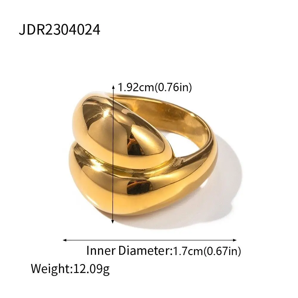 خاتم رائع من الفولاذ المقاوم للصدأ مبالغ فيه، خاتم هندسي ناعم من الذهب والفضة، مجوهرات فاخرة، خاتم إصبع عتيق لعيد الحب