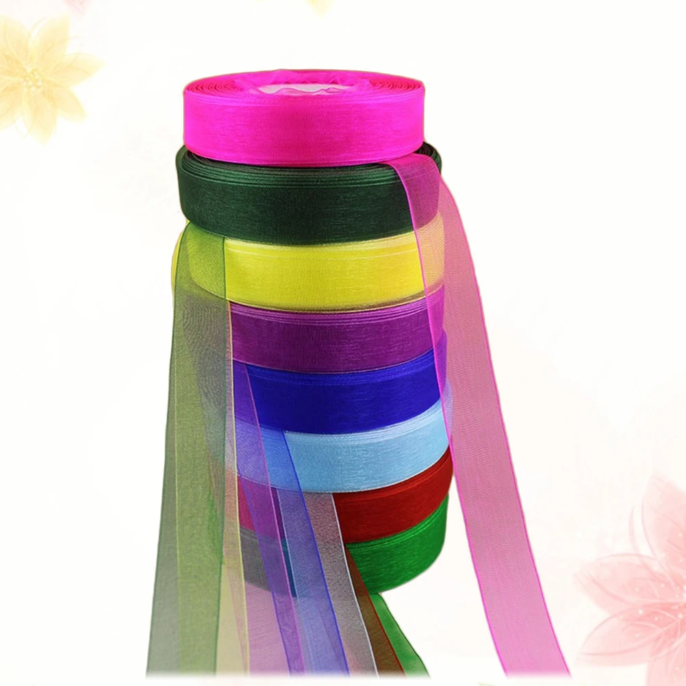 

1pcs 2Cm Colorful Chiffon Organza Ribbon Wedding Party Decor Gift Wrapping Wreath Diy Accessories Soft Shiny Elegant Ribbon For