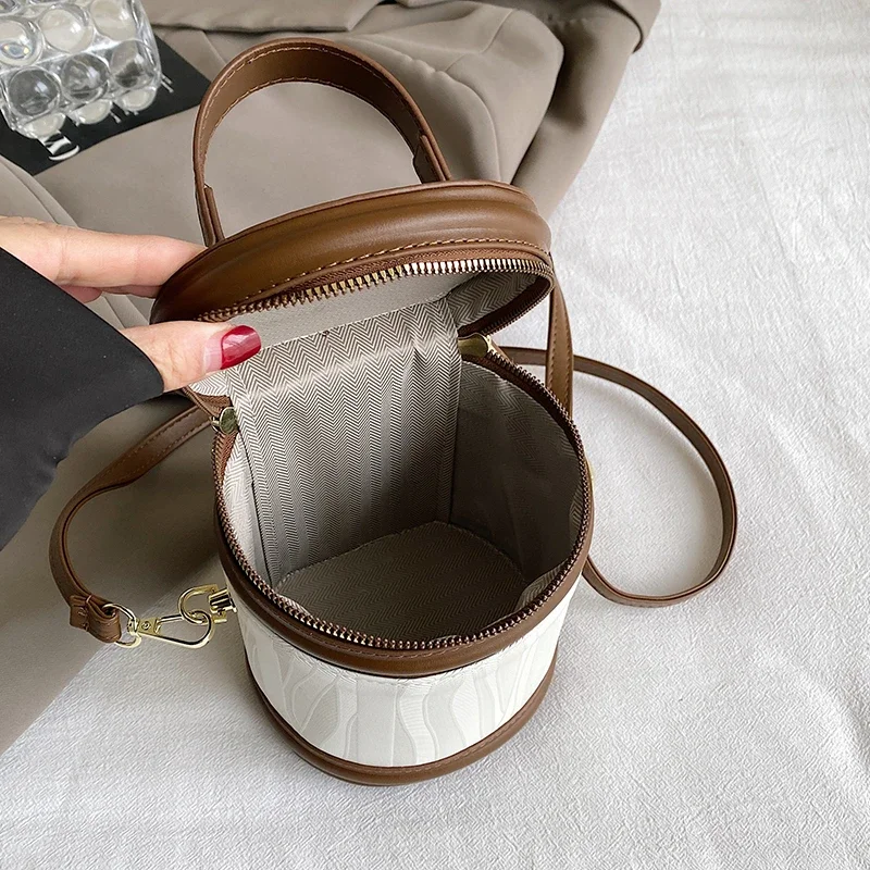 Top Brand Women Handbag Fashion Bucket Bag Satchel Casual Cylinder Crossbody Bag Phone Pack Designer Luxury Female Shoulder Bags