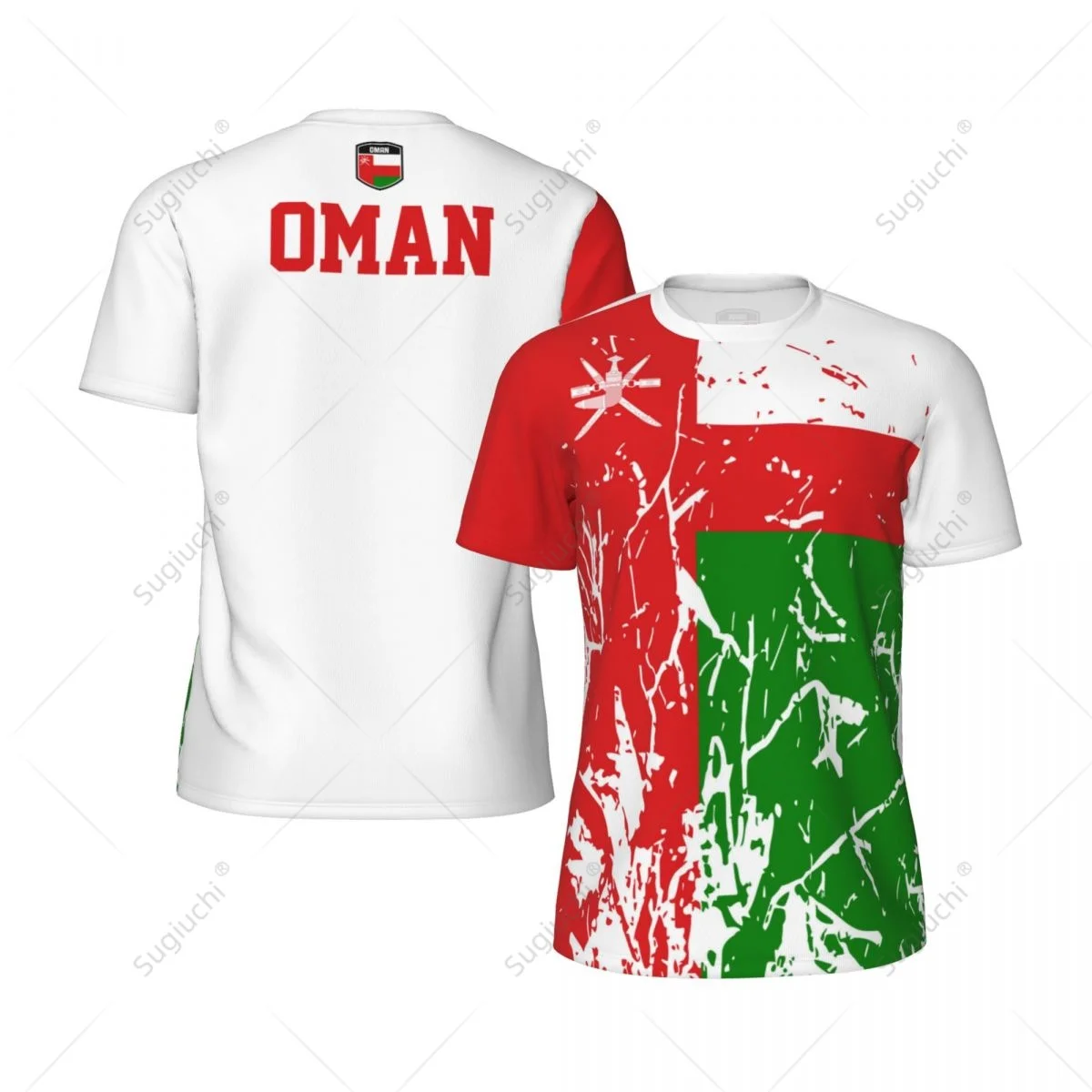 

Exclusive design Oman Flag Grain 3D Printed Men For Running Bike Soccer Tennis Fitness Sports tshirt Mesh Fans Short T-shirt