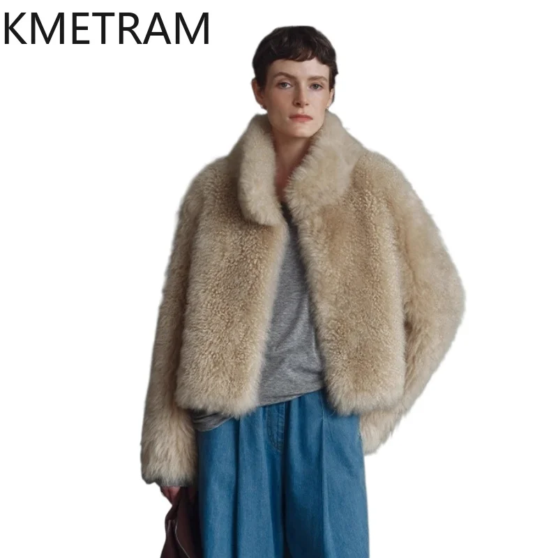 100% Cashmere Goatskin Double Faced Fur Jacket Woman Stand Collar Real Fur Coat Winter Clothes Furry Jackets 2025 шуба женская