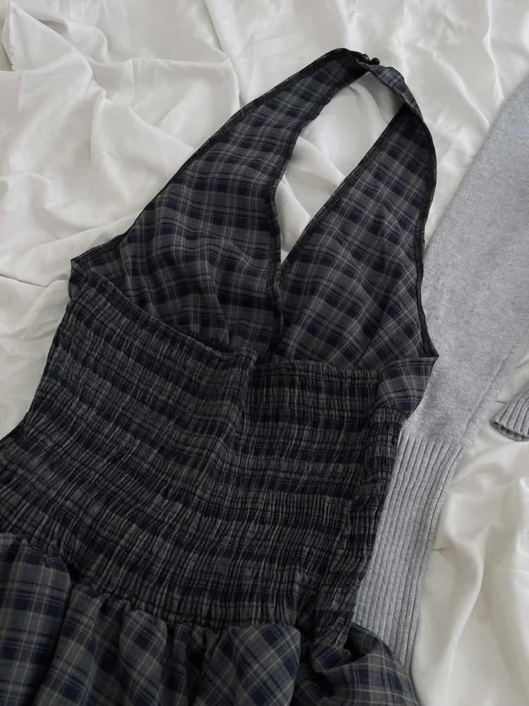 กระโปรงทรงเอลายสก็อตวินเทจแท้ รุ่น Dr Age-Defng สไตล์สลิม ความยาวปานกลาง แฟชั่นฤดูร้อนสำหรับผู้หญิง