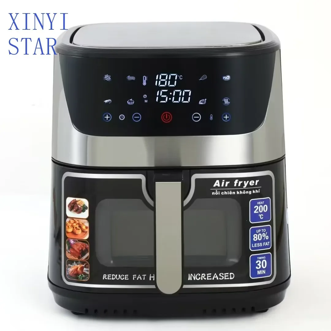 Household Air Fryer Large Capacity Visual Stainless Steel Electric Fryer Automatic Multifunctional Air Fryer Machine