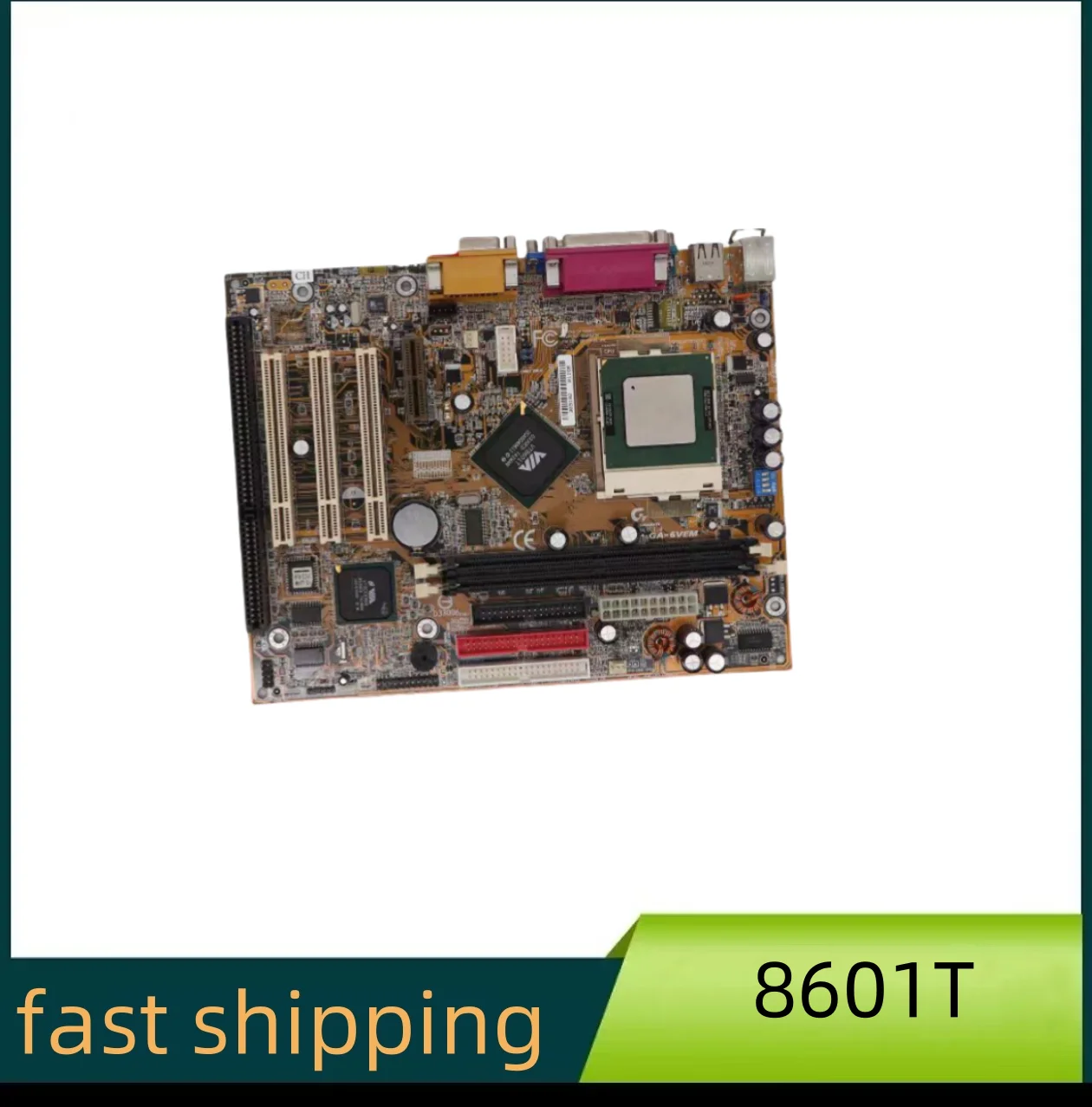 Originele 8601T GA-6VEML GA-6VEM ISA Moederbord Met 3PCI VGA LPT 1 ISA Slot CPU Industriële Board