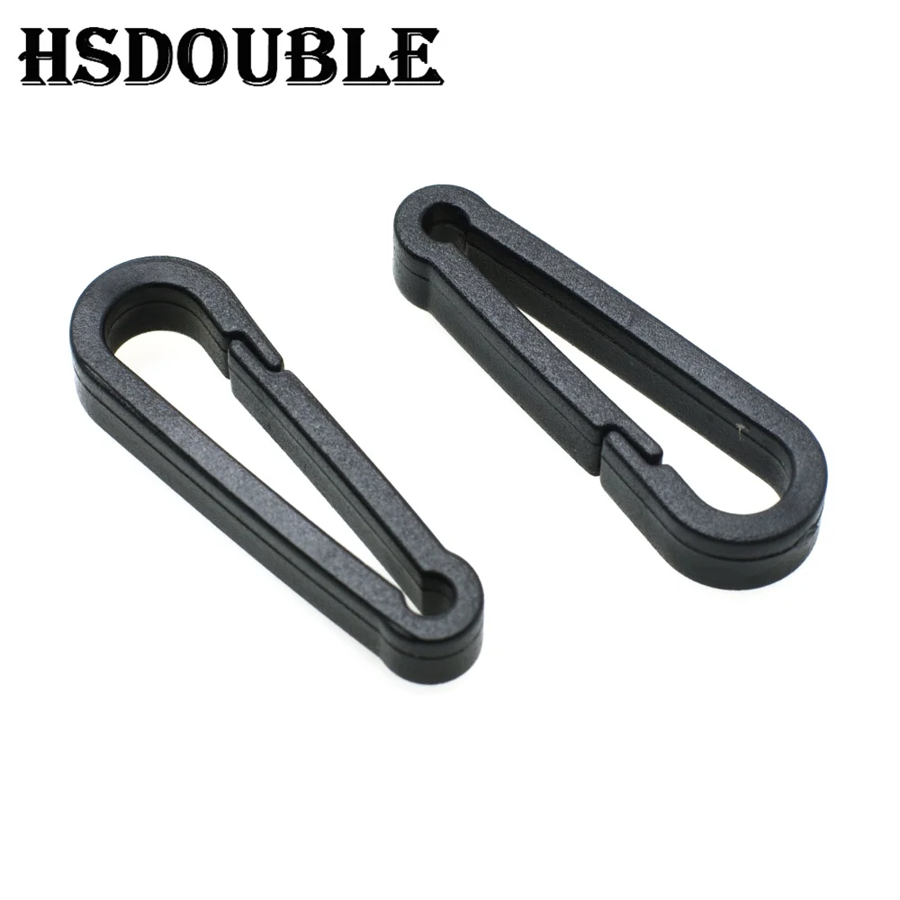 10 Pcs/Pack Gloves Hook Plastic Black Buckles Snap Hook With O-Ring Used For Shower Curtains