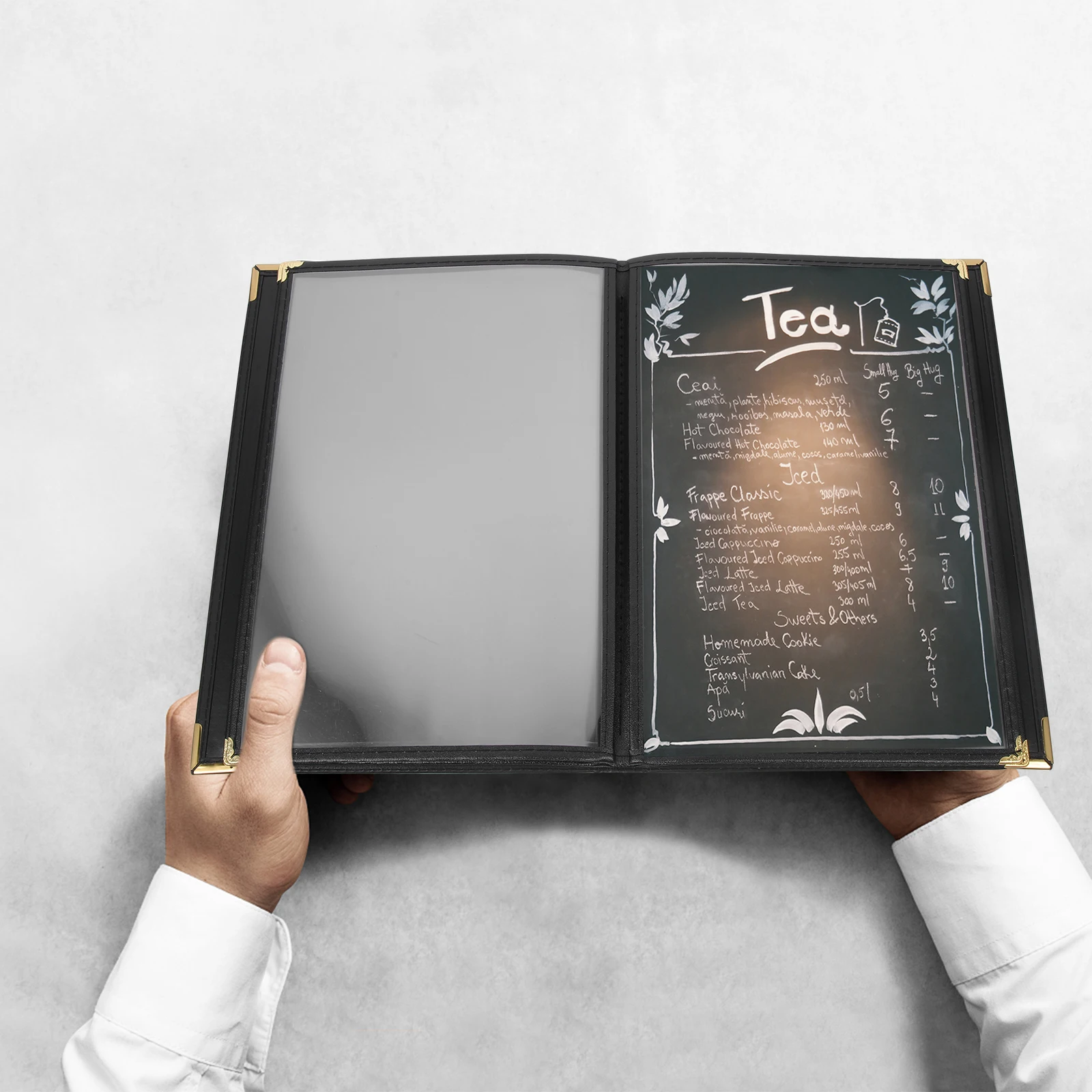 Menu Cover Transparent PVC High Grade Protective Menu Holder for Restaurant Cafe Bar Hotel Restaurant Supply Recipe Holder