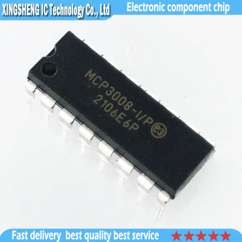 1PCS MCP3008 MCP3008-I/P DIP-16  In Stock