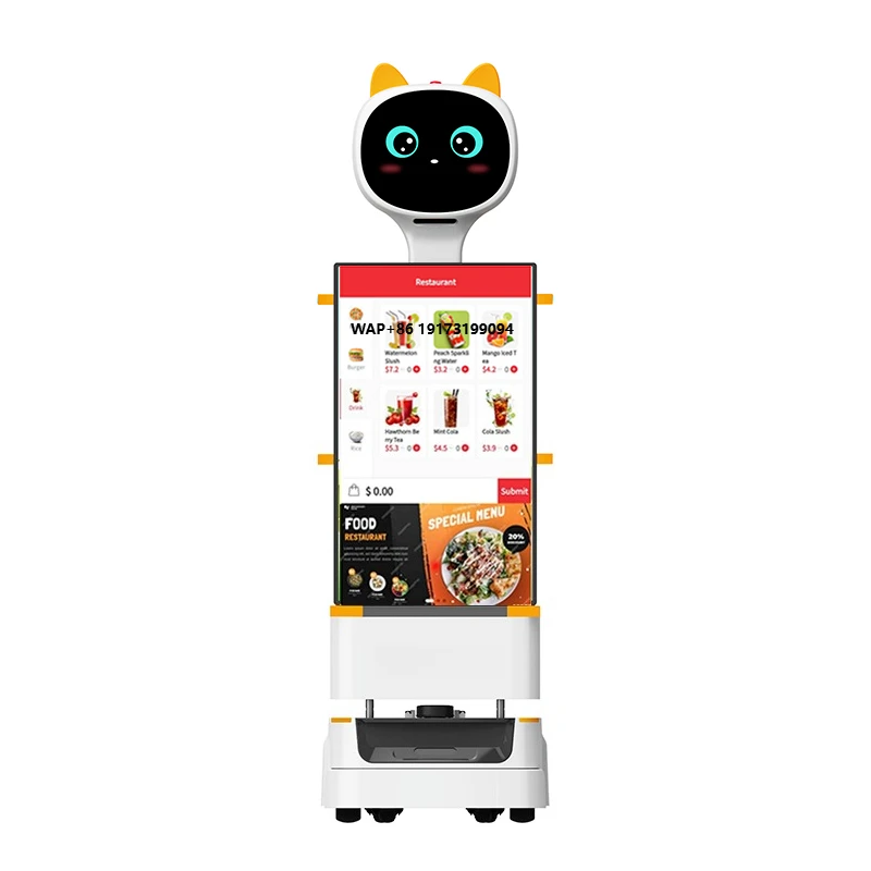 Best Sell Restaurant Robot Waiter Service Delivery Robot With Menu Service Robot for Retail
