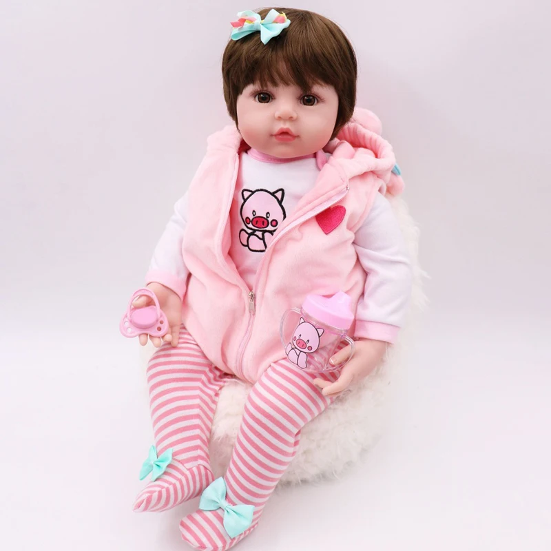 

18inch Reborn Baby Dolls Lifeke Adorable Baby Girl Soft Touch Newborn Baby Size Bonecas Bebe Kids Gift Toys Handmade Art Doll