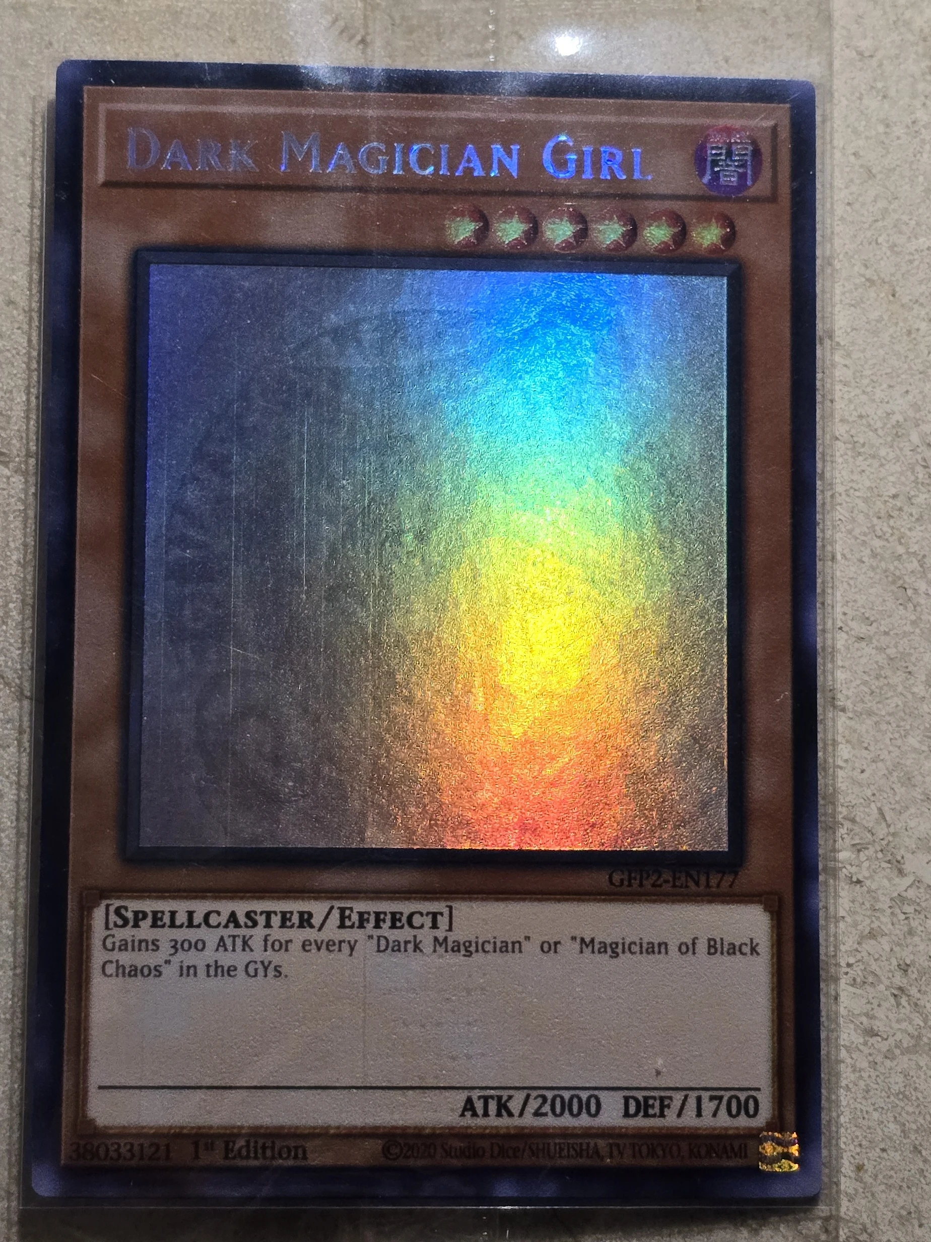 YuGiOh Ghosts From the Past GFP2 Holographic Rare HR Dark Magician Girl/ブラック·マジシャン Hobby Collection Gift Toy Card (Not Original)