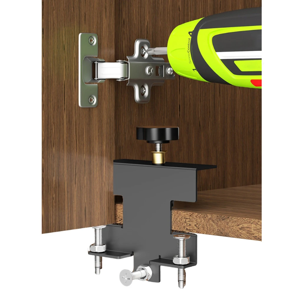 Fixation auxiliaire pour porte d'armoire, aide à l'installation, amélioration de l'habitat, matériau métallique recommandé, serrage solide, serrage stable