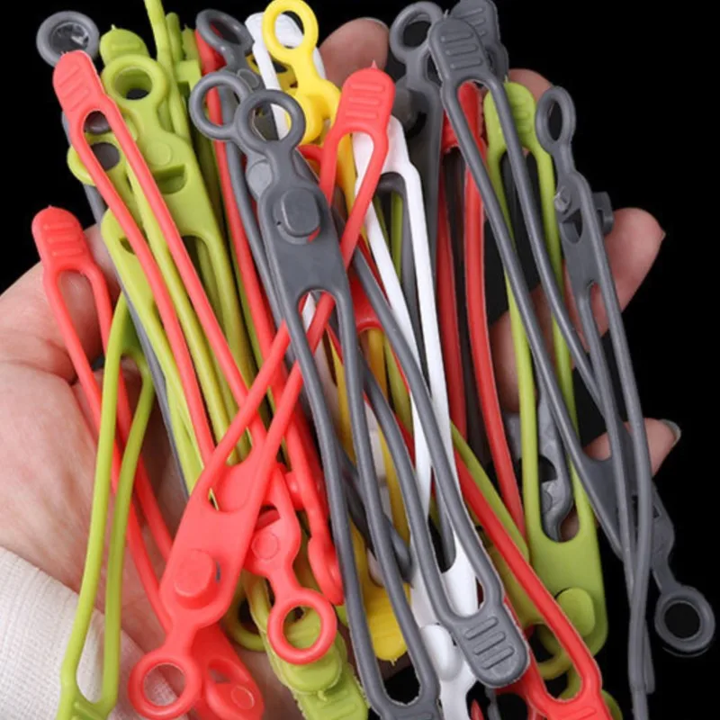 

100PCS/Pack Multi functional silicone cable organizer data card clip storage tool headphone charging cable winding strap zip tie