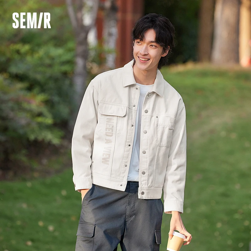 Semir Jacket Men 2025 New Spring Textured Minimalist Outdoor Workwear Coat Fashion Print