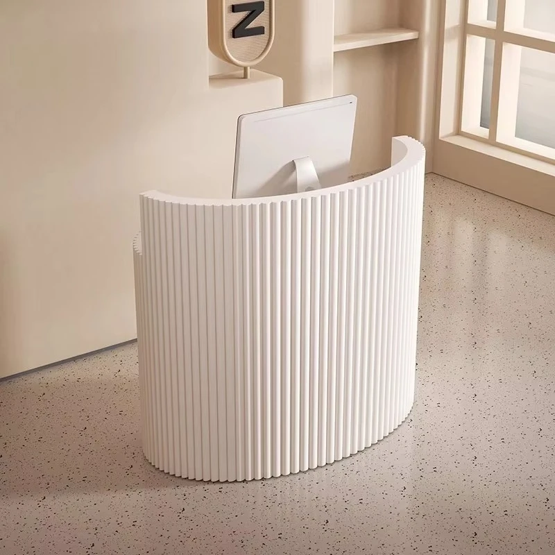 

Factory Wholesale New Modern Boutique Clothing Store Salon Reception Desk Curved Small Reception Desk