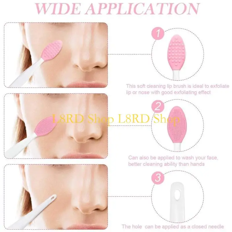 L8RD Silicone Exfoliating Lip Brush Double-sided Lip Brush Soft Cleaning Tool