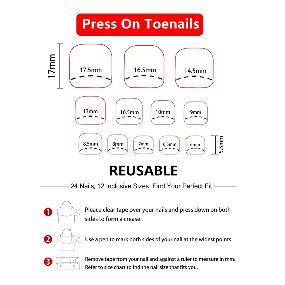 لامعة الأحمر كاذبة تو الأظافر مع الغراء الاكريليك وهمية أظافر اضغط على DIY بها بنفسك غطاء كامل امرأة القدم مسمار الفن نصائح مانيكير لوازم