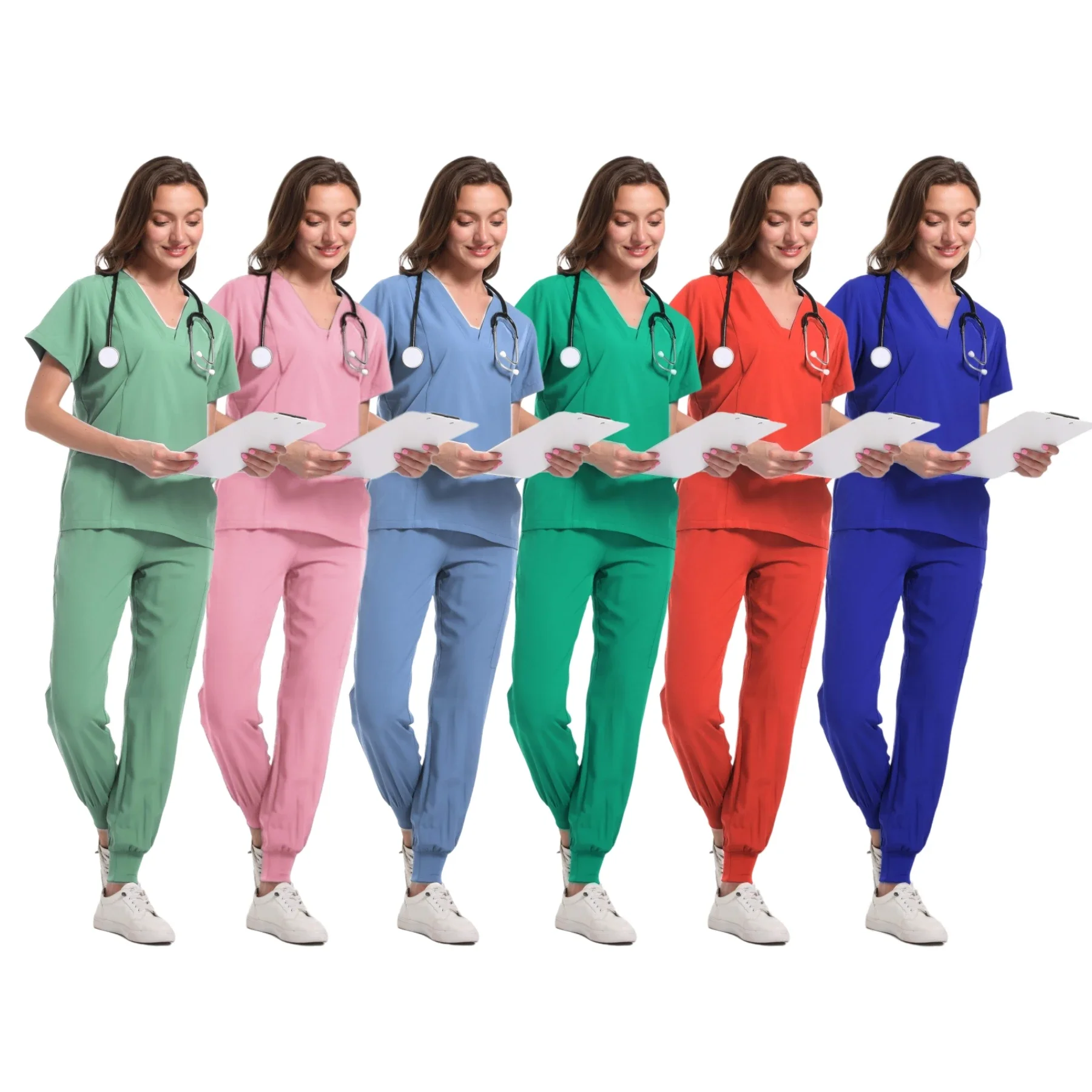 Heiß verkaufen Krankenhaus medizinische chirurgische Frauen Arzt Peelings Top Hosen benutzer definierte neue schlichte Krankens ch wester Mode Peelings Uniform Set Arbeits kleidung