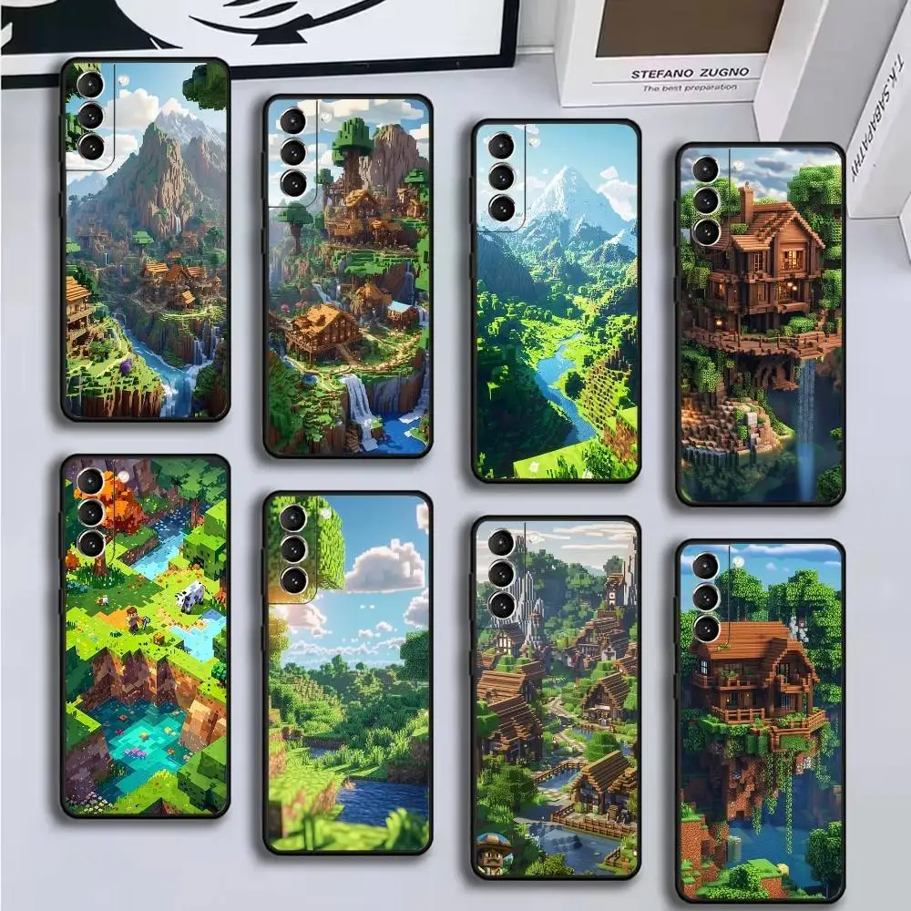 

Cute B-Block W-World Phone Case For Samsung GalaxyA13,21s,22,31,32,52,53,71,72,73,Soft Black Cover