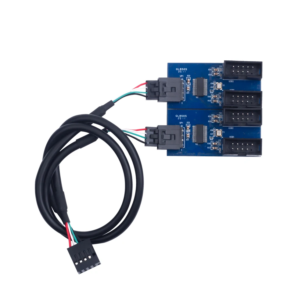 fenvi 9Pin USB Splitter Motherboard 1 to 2/4 Extension Cable Adapter 9-Pin 1 to 4 USB Female Header HUB Connectors for Desktop