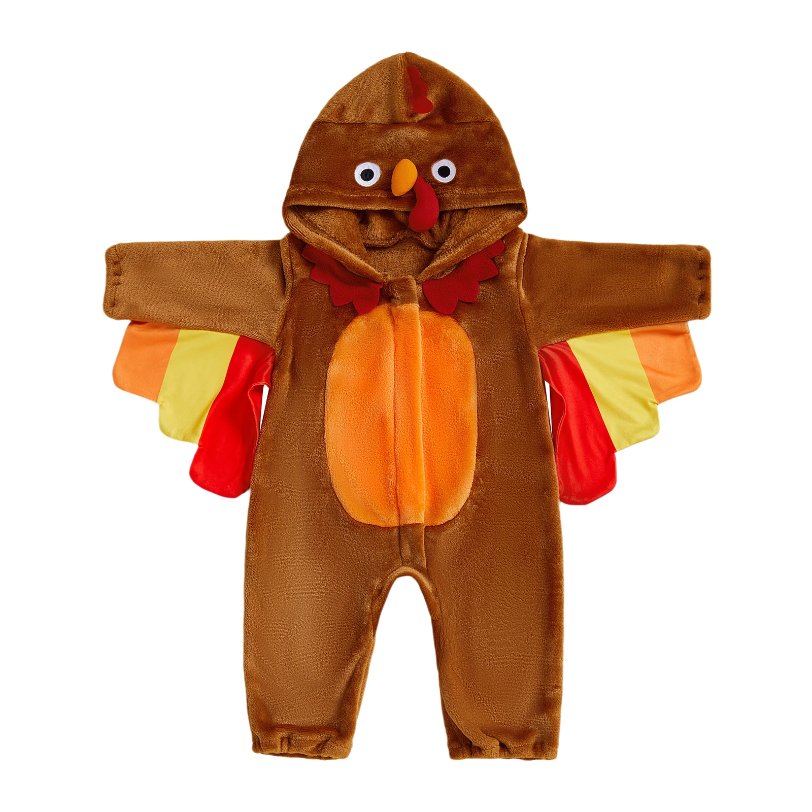 

Adorable Infant Turkey Outfit with Soft Hooded for Baby Boys and Girls - Cute Thanksgiving Costume for Toddlers