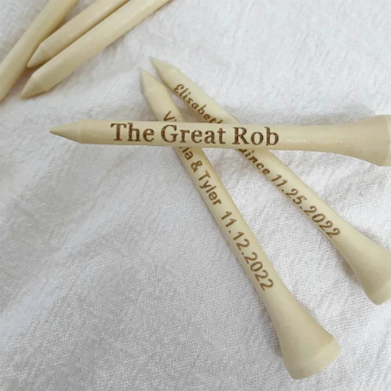 Personalized Golf Tees Custom Engraved Golf Tees Wooden Ball Stud Wedding Gift Favors Father\'s Day Gift Natural Wood