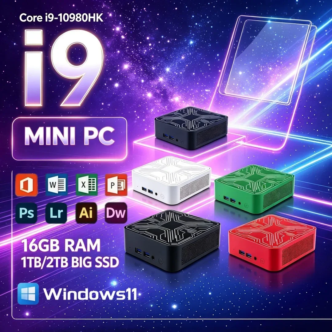 Intel Core i9-10980HK Mini PC 16GB RAM 1TB/2TB SSD WIFI6 BT5.2 2026 High Speed Gaming Computer Windows11