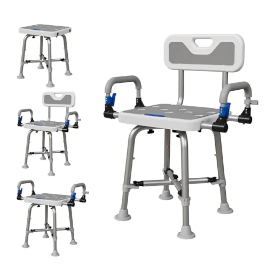 

Стул для душа для пожилых людей, пожилых людей, инвалидов, инвалидов или бариатрических взрослых, сверхмощное скамейка на 500 фунтов для внутреннего душевого стойки и