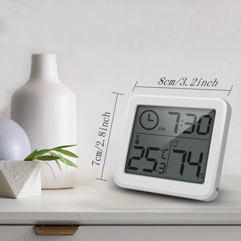 Digital Clock Desk Clock with Temperature Humidity  Wall Clocks for  Home Kitchen Office Desk Decorations NIDITON