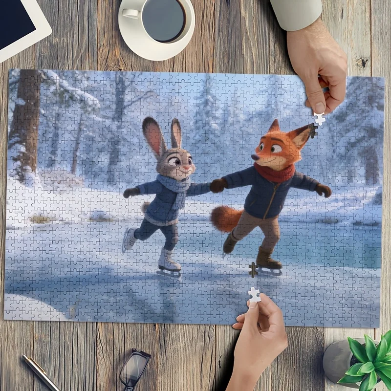 

1000pcs Disney Zootopia Judy & Nick Wilde Poster Puzzle - Challenging Piece Count, Suitable for &, / Activity, Birthday Gift,