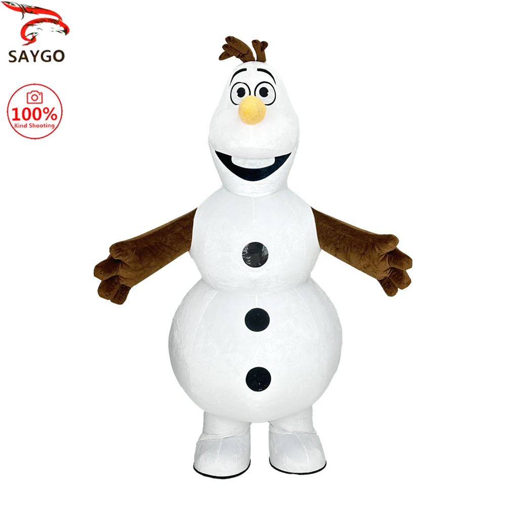 

SAYGO Inflatable Snowman Plush Costume Mascot Parade Adult Character Cosplay Halloween Christmas Party Event Set