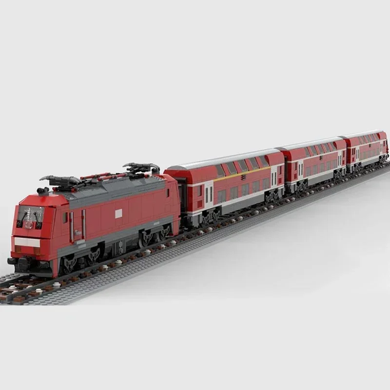 Moc Bouwstenen Automodel Duitse dubbele platte Regionale Trein Technologie Modulaire Blokken Geschenken Kerst Speelgoed DIY Sets Montage