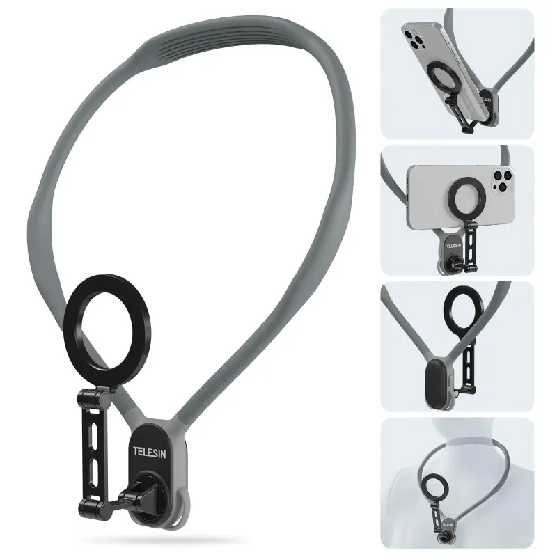 Magnetic Neck Mount Phone Holder for MagSafe Hands Free First Person View Shooting Stand for Vlog Video Recording Outdoor Travel