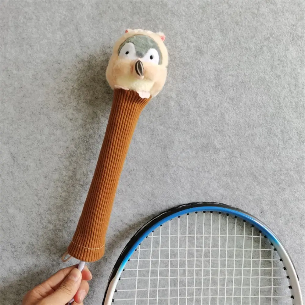 Animal Cartoon Badminton Racket Protector Elastic Drawstring Badminton Racket Handle Cover Non Slip Cute