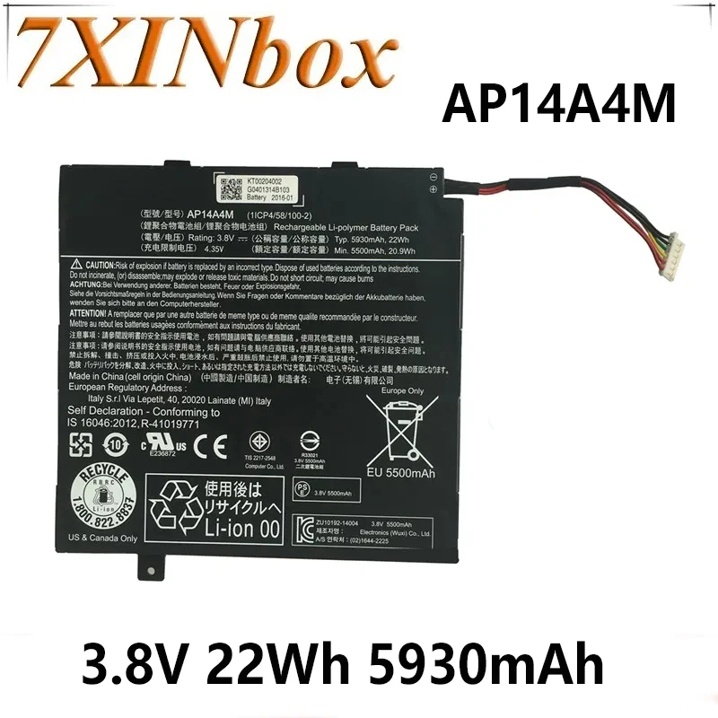 7XINbox 3.8V 22Wh AP14A4M Laptop Battery For Acer Switch 10 SW5-012 Series 10.1