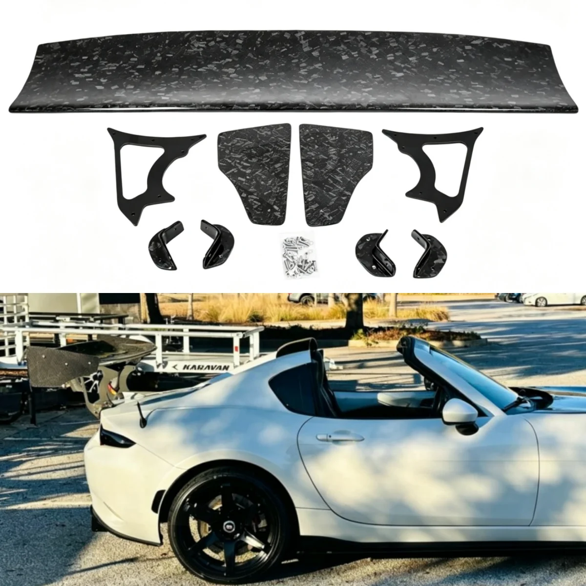 Carbon fiber Car Rear Spoiler for Mazda MX-5 ND modified GT style Wing Car Accessories