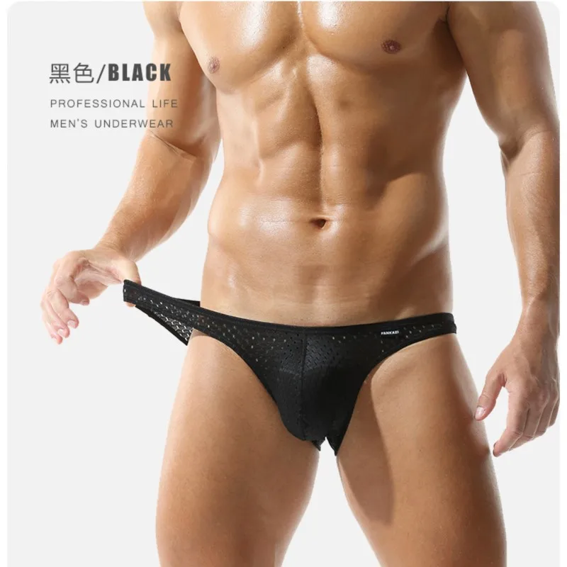 Pink Men Underwear Sexy Low Rise Gay Mens Thongs and G Strings Sexy Men Underwear Penis Pouch Panties Mens Bikini Briefs