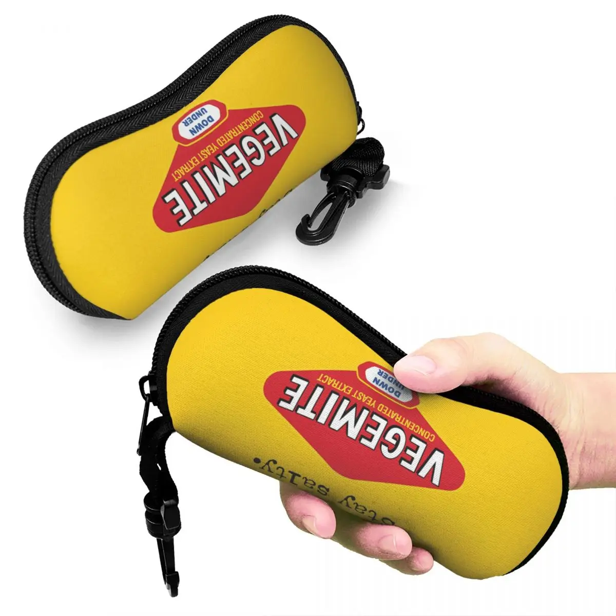 

Stay Salty Vegemite Shell Glasses Case Protector Sunglasses Box Women Men Soft Eyeglass Bag Pouch