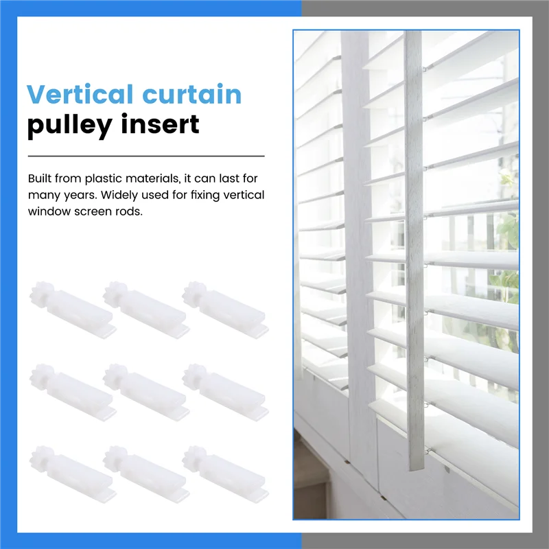 

ABHB-30Pcs Vertical Blind Stem Replacement White Stems For Vertical Window Blind Vertical Blind Carrier Stem