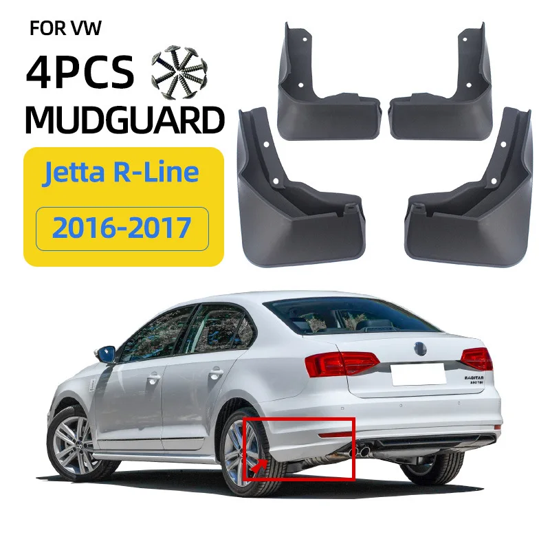 

For 2016-2017 Volkswagen Sagitar VW Jetta R-Line mudguard Mudflaps Front Rear Flares Splash Guards Cover Car Accessoie