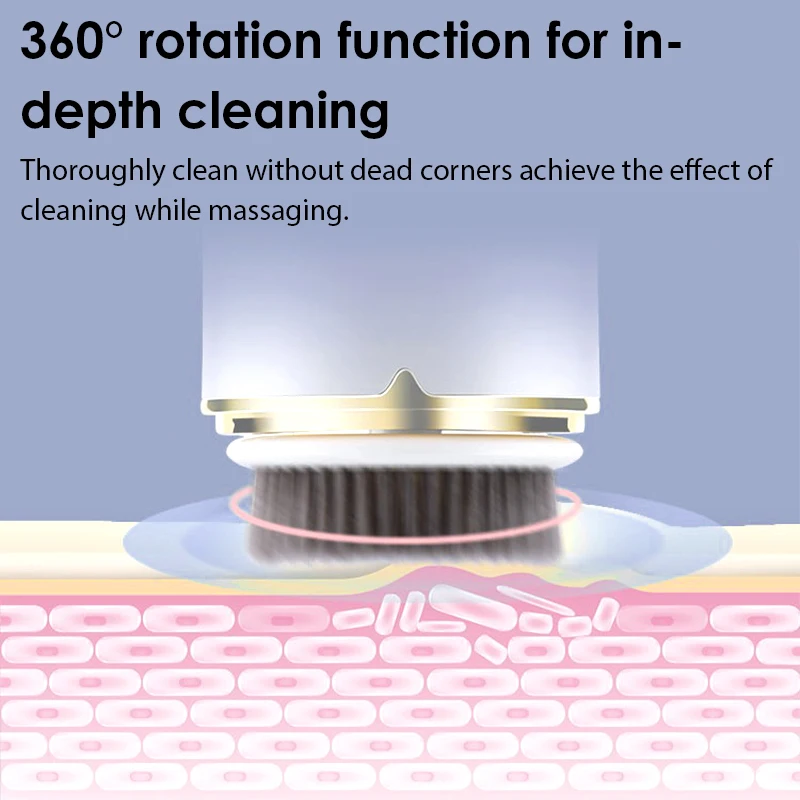 3 In 1 Electric Facial Cleansing Brush Device Silicone Face Exfoliator Cleaner Vibration Massager Deep Cleansing