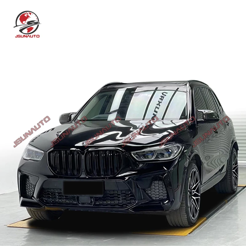For BMW X5 upgarde to X5M Style Unpainted Front Bumper Side Fenders Diffuser Body Kit Unpainted PP Materia Auto External Trim