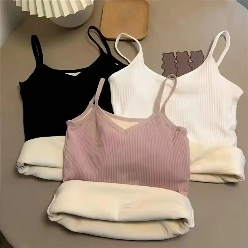 

Warm Thermal Underwear Lightweight Warm Tank Top Women’s Thermal Tank Top Fleece Lined Spaghetti Strap Camisole for Weather
