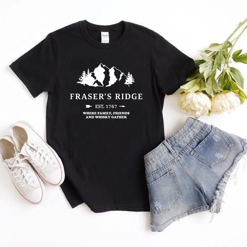 Fraser's Ridge T Shirt Sassenach Fan Gift Women T Shirts Outlander Tv Series Shirt Jamie Fraser T-Shirt  Short Sleeve Tees